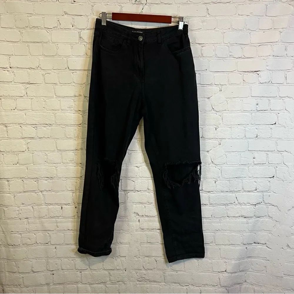 Parisian Straight Leg Distressed Jeans size 4
